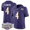 Baltimore Ravens #4 Zay Flowers Purple F.U.S.E. 2024 AFC North Division Champions Vapor Limited Jersey
