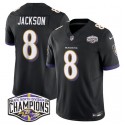 Baltimore Ravens #8 Lamar Jackson Black F.U.S.E. 2024 AFC North Division Champions Vapor Limited Jersey