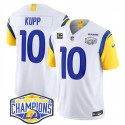 Los Angeles Rams #10 Cooper Kupp White 2024 NFC West Champions With 4-Star C Patch F.U.S.E. Vapor Untouchable Stitched Jersey