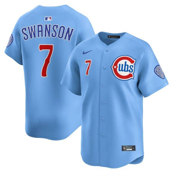 Chicago Cubs #7 Dansby Swanson Blue 2024 25 2nd Alternate Limited Stitched Jersey