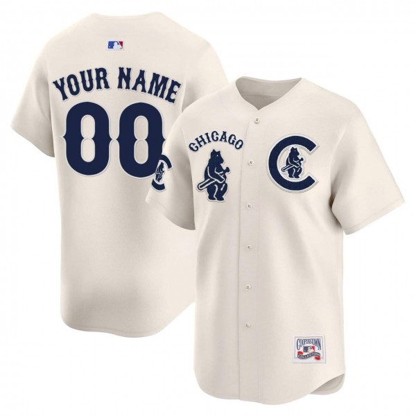 Chicago Cubs Custom Cream Special Vapor Premier Limited Stitched Jersey