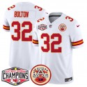 Kansas City Chiefs #32 Nick Bolton White F.U.S.E. 2024 AFC West Division Champions Vapor Limited Stitched Jersey