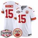 Kansas City Chiefs #15 Patrick Mahomes White F.U.S.E. 2024 AFC West Division Champions Vapor Limited Stitched Jersey