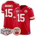 Kansas City Chiefs #15 Patrick Mahomes Red F.U.S.E. 2024 AFC West Division Champions Vapor Limited Stitched Jersey
