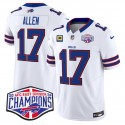 Buffalo Bills #17 Josh Allen White 2024-25 F.U.S.E. AFC East Division Champions With 4-Star C Patch Limited Stitched Jersey