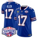 Buffalo Bills #17 Josh Allen Royal 2024-25 F.U.S.E. AFC East Division Champions With 4-Star C Patch Limited Stitched Jersey