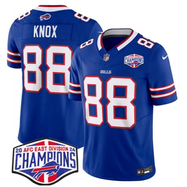 Buffalo Bills #88 Dawson Knox Royal 2024-25 F.U.S.E. AFC East Division Champions Patch Limited Stitched Jersey