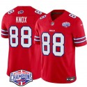 Buffalo Bills #88 Dawson Knox Red 2024-25 F.U.S.E. AFC East Division Champions Patch Limited Stitched Jersey