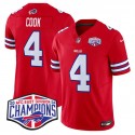 Buffalo Bills #4 James Cook Red 2024-25 F.U.S.E. AFC East Division Champions Patch Limited Stitched Jersey