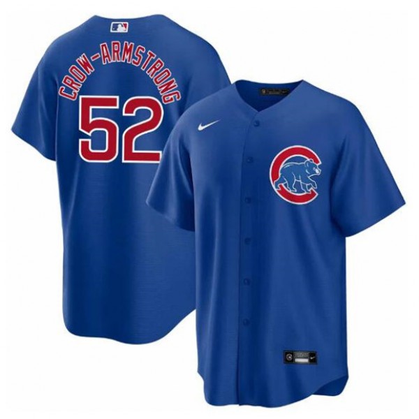 Chicago Cubs #52 Pete Crow-Armstrong Blue 2024 Cool Base Stitched Jersey