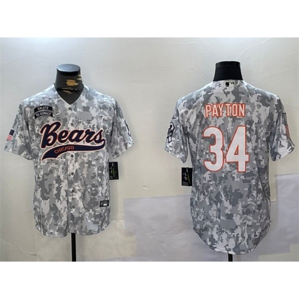 Chicago Bears #34 Walter Payton 2024 Arctic Camo Salute To Service Stitched Jersey