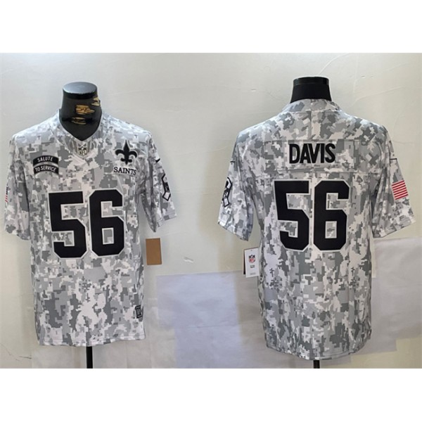 New Orleans Saints #56 Demario Davis 2024 F.U.S.E. Arctic Camo Salute To Service Limited Stitched Jersey