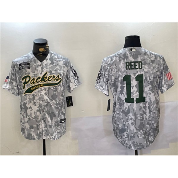 Green Bay Packers #11 Jayden Reed 2024 Arctic Camo Salute To Service Stitched Jersey