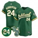 Oakland Athletics #24 Ricky Henderson Green 2024 Limited With Patch Stitched Jersey
