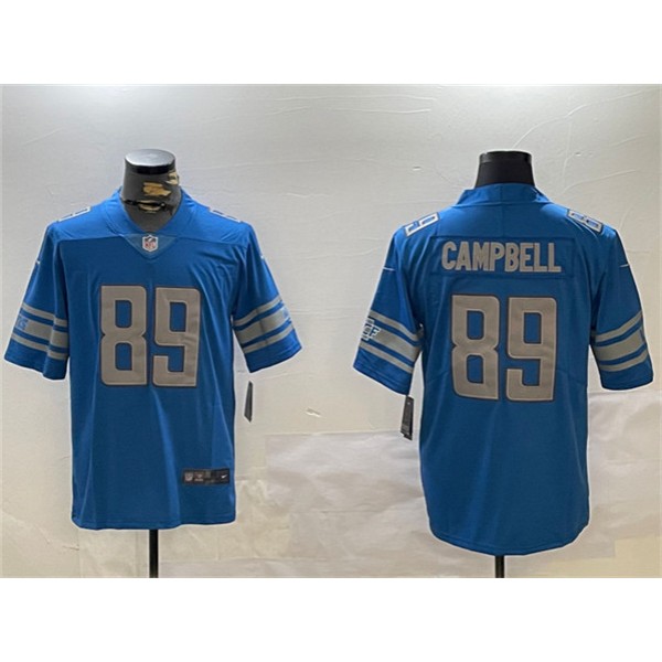 Detroit Lions #89 Dan Campbell Blue Vapor Untouchable Limited Stitched Jersey
