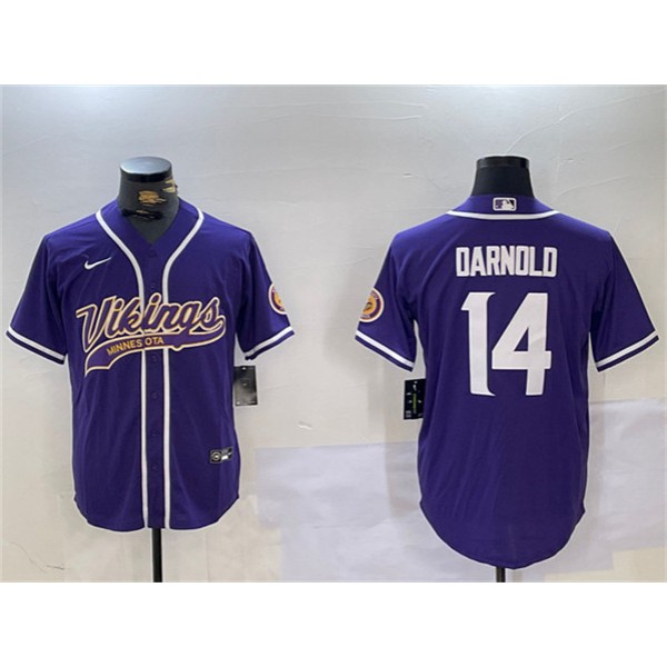 Minnesota Vikings #14 Sam Darnold Purple Cool Base Stitched Jersey