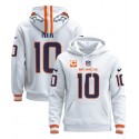Denver Broncos #10 Bo Nix White With 1-Star C Patch Pullover Hoodie