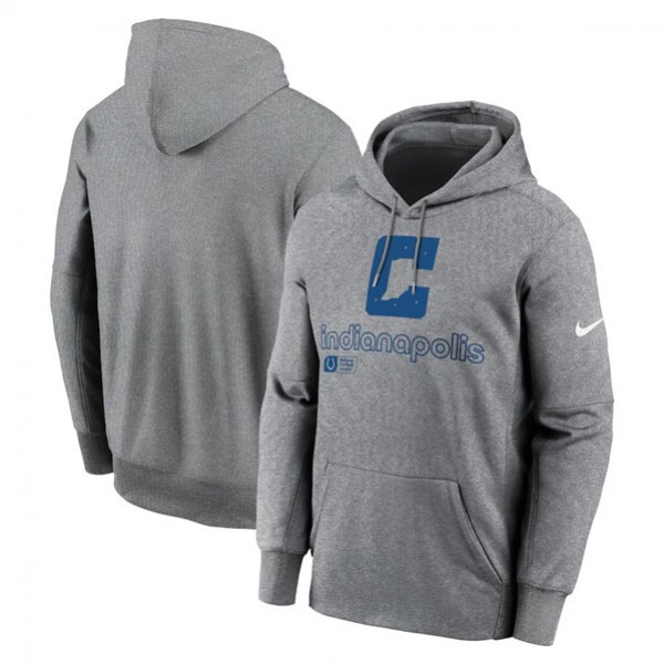 Indianapolis Colts Gray Performance Pullover Hoodie