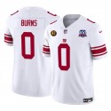 New York Giants #0 Brian Burns White 2024 F.U.S.E. With John Madden Patch And 100TH Season Patch Vapor Untouchable Limited Stitched Jersey