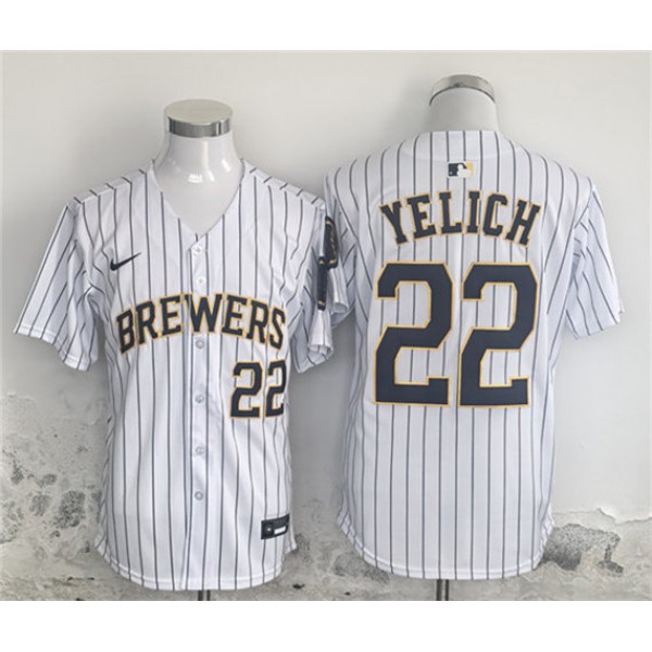 Milwaukee Brewers #22 Christian Yelich White Alternate Limited Stitched Jersey