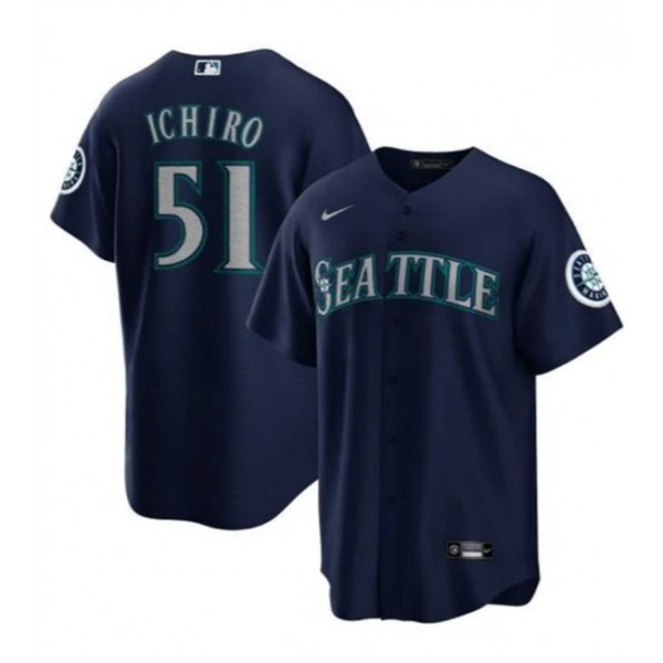 Seattle Mariners #51 Ichiro Suzuki Navy Cool Base Stitched Jersey