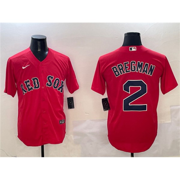 Boston Red Sox #2 Alex Bregman Red Cool Base Stitched Jersey