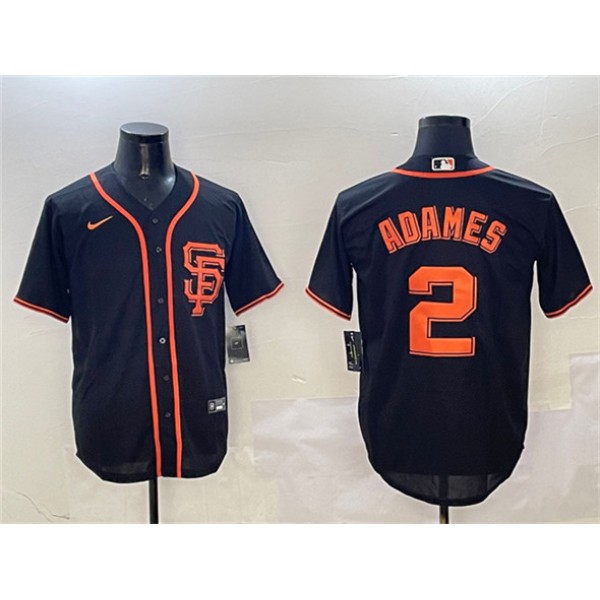 San Francisco Giants #2 Willy Adames Black Cool Base Stitched Jersey