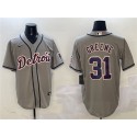 Detroit Tigers #31 Riley Greene Gray With Patch Cool Base Stitched Jersey