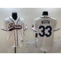 Detroit Tigers #33 Colt Keith White With Patch Cool Base Stitched Jersey