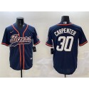 Detroit Tigers #30 Kerry Carpenter Navy With Patch Cool Base Stitched Jersey