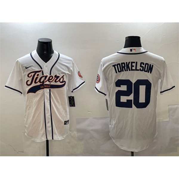 Detroit Tigers #20 Spencer Torkelson White With Patch Cool Base Stitched Jersey