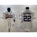 Detroit Tigers #22 Parker Meadows White With Patch Cool Base Stitched Jersey