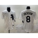Chicago White Sox #8 Bo Jackson White Cool Base Stitched Jersey