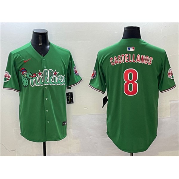 Philadelphia Phillies #8 Nick Castellanos Green Phanatic Limited Stitched Jersey