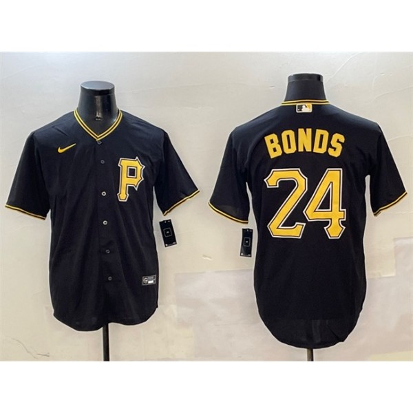 Pittsburgh Pirates #24 Barry Bonds Black Cool Base Stitched Jersey