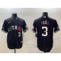 Houston Astros #3 Jeremy Peña Black Mexico With World Serise Champions Patch Cool Base Stitched Jersey