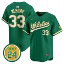 Oakland Athletics #33 JJ Bleday Green 2024 Limited With Rickey Henderson Patch Stitched Jersey