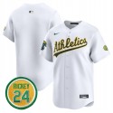 Oakland Athletics Blank White 2024 Home Limited With Rickey Henderson Patch Stitched Jersey