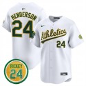Oakland Athletics #24 Rickey Henderson White 2024 Home Limited With Rickey Henderson Patch Stitched Jersey