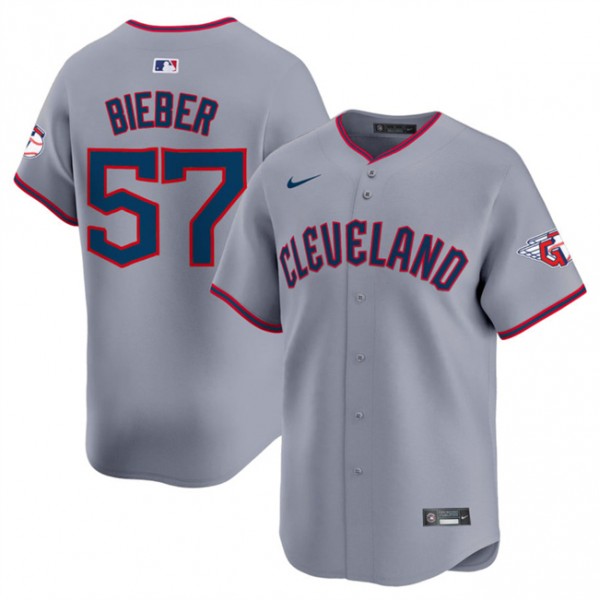Cleveland Guardians #57 Shane Bieber Gray 2025 Alternate Limited Stitched Jersey