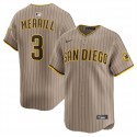 San Diego Padres #3 Jackson Merrill Tan 2024 Alternate Limited Stitched Jersey