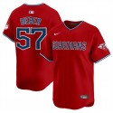 Cleveland Guardians #57 Shane Bieber Red Alternate Limited Stitched Jersey