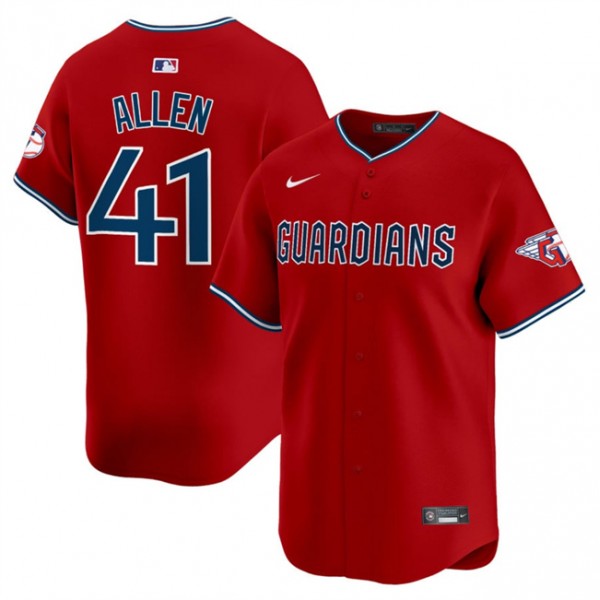 Cleveland Guardians #41 Carlos Santana Red Alternate Limited Stitched Jersey