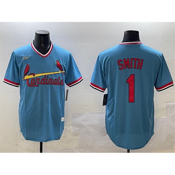 St. Louis Cardinals #1 Ozzie Smith Blue Stitched Jersey