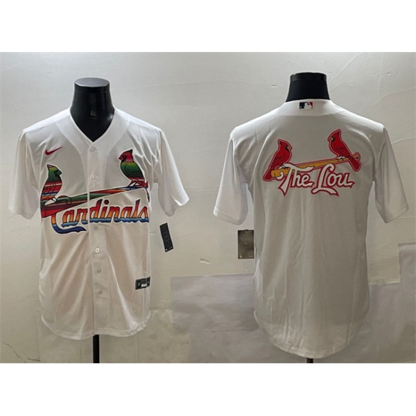 St. Louis Cardinals Team Big Logo White Cool Base Stitched Jersey
