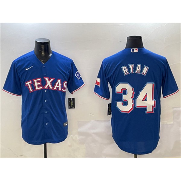 Texas Rangers #34 Nolan Ryan Royal Cool Base Stitched Jersey