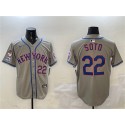 New York Mets #22 Juan Soto Gray 2025 Spring Training Alternate Limited Stitched Jersey