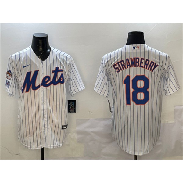 New York Mets #18 Darryl Strawberry White 2025 Spring Training Cool Base Stitched Jersey