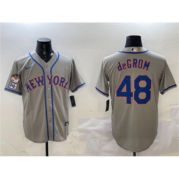 New York Mets #48 Jacob DeGrom Gray 2025 Spring Training Cool Base Stitched Jersey