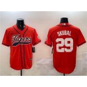 Detroit Tigers #29 Tarik Skubal Orange With Patch Cool Base Stitched Jersey